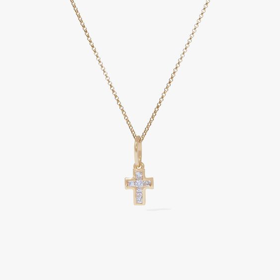 Tokens 14ct Gold White Sapphire Cross Necklace